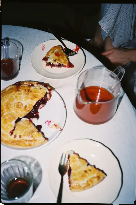 Cherry pie with coffee in honor of David Lynch