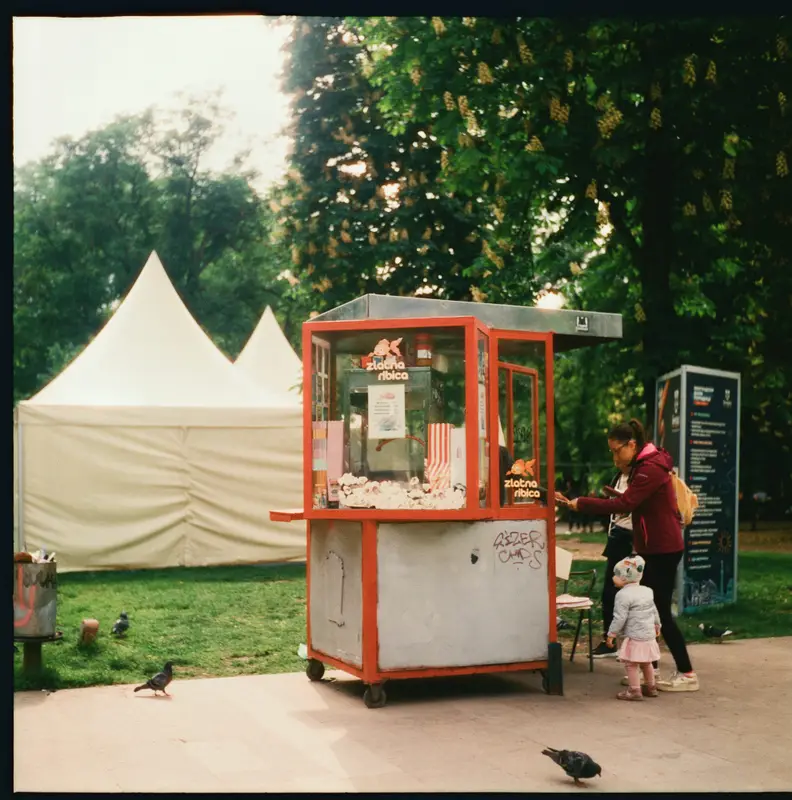 Popcorn kiosks on every corner in Belgrade