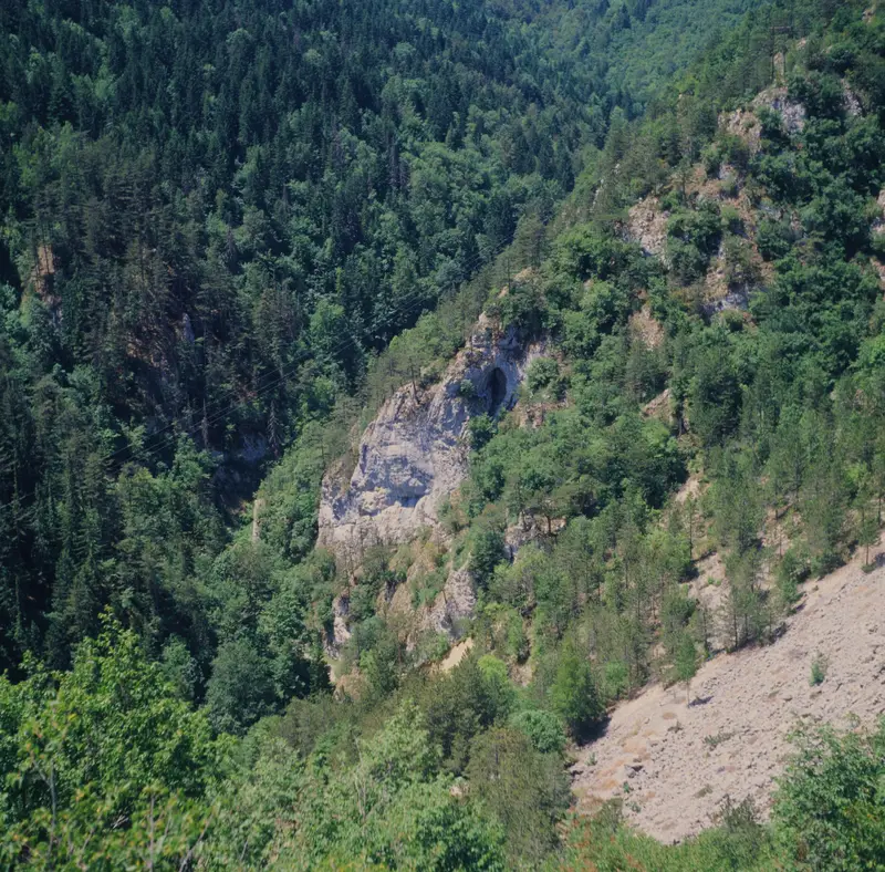 Cliffside forest landscape near Zaovine Lake, Tara National Park