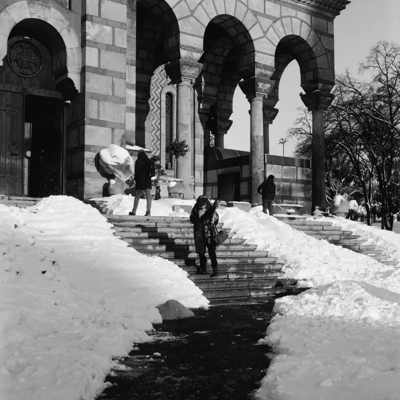 Staircase at Saint Mark's Church, Belgrade