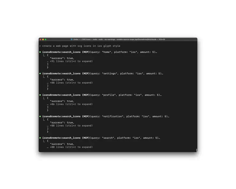 Icons8 MCP in Claude Code